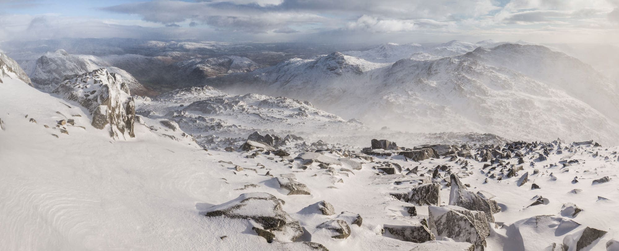 Bowfell and Crinkle Crags Winter - Lake District Photography