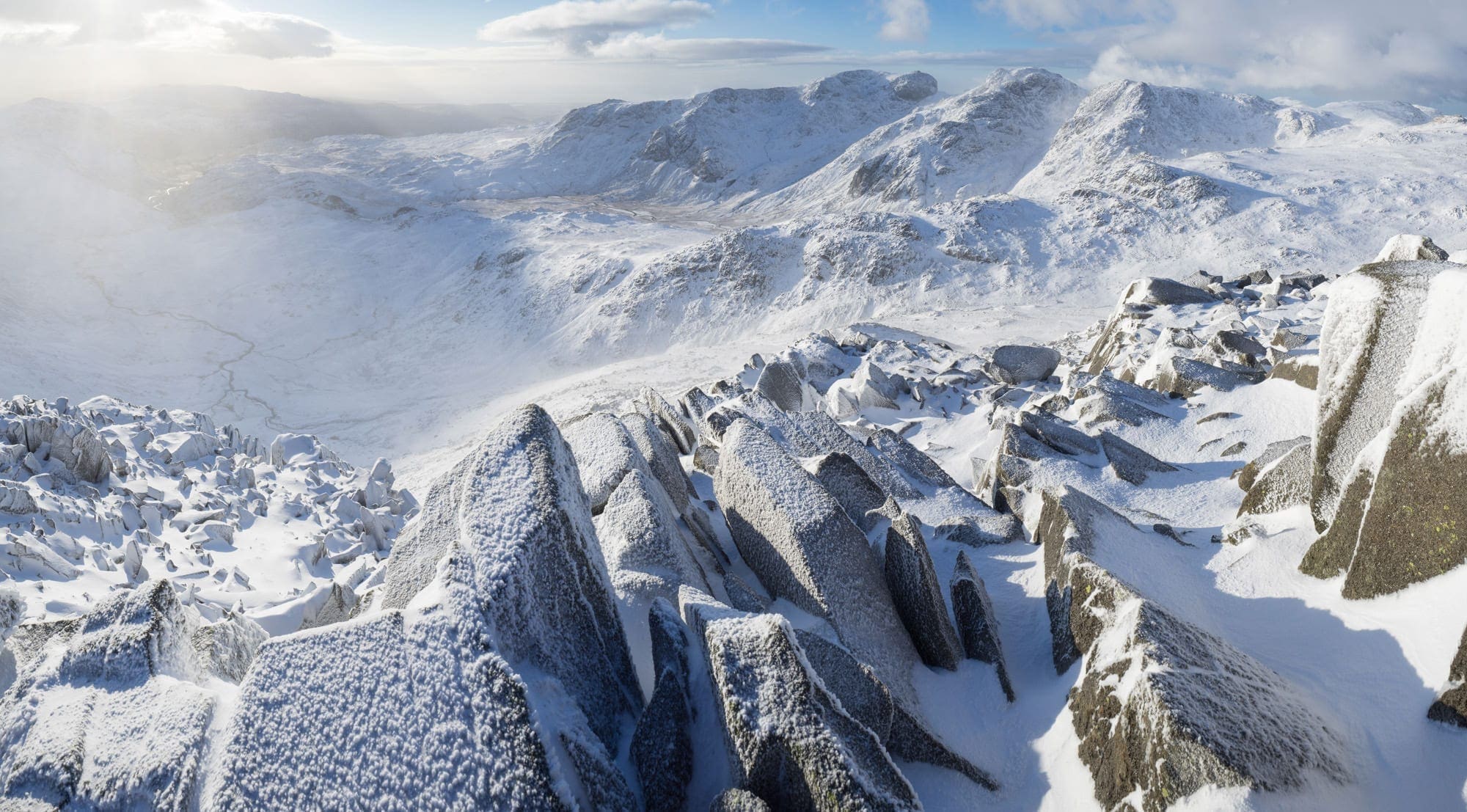 Bowfell to Scafell Pike Winter - Lake District Photography