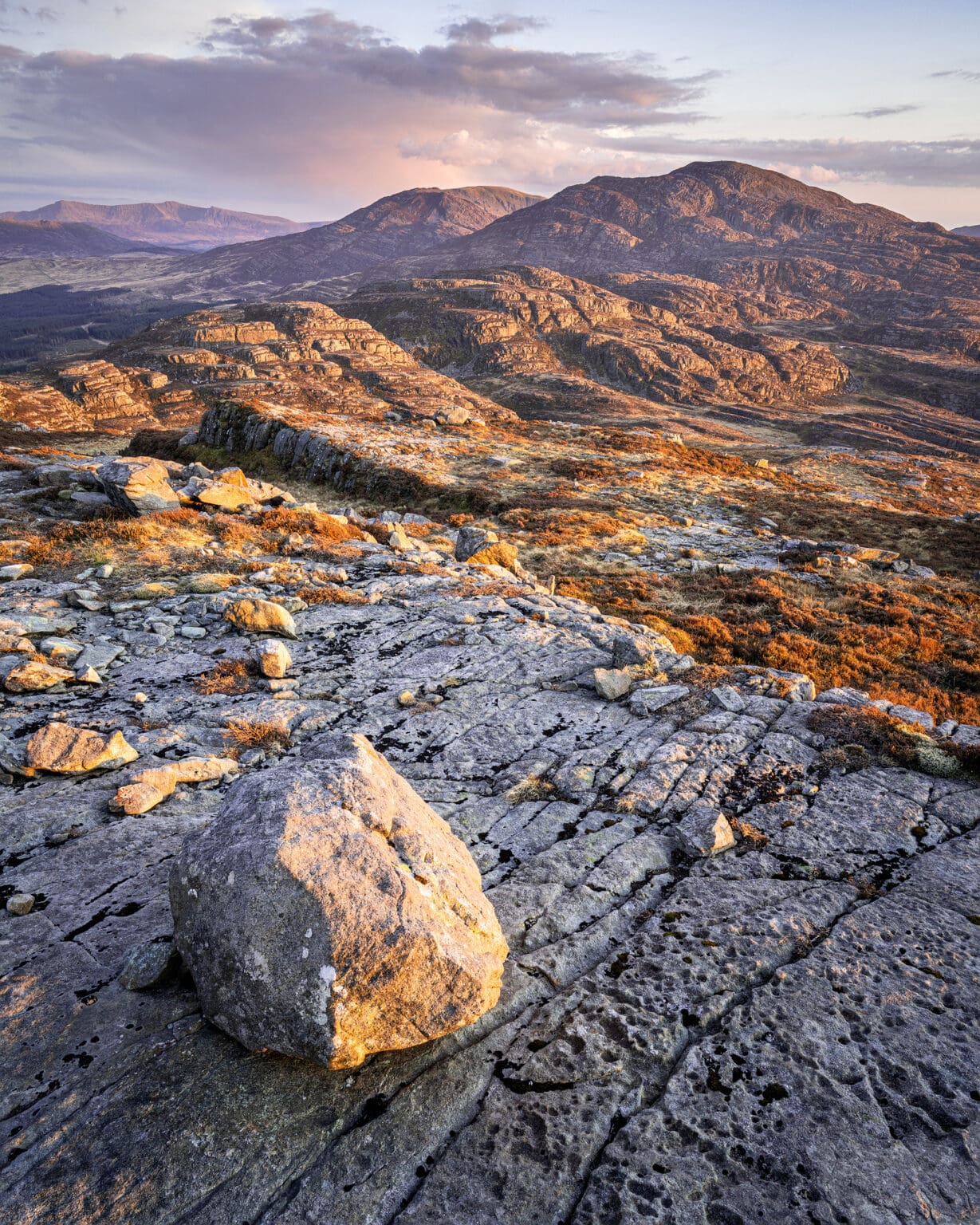 Craig Wion Boulder Sunset – Rhinogydd – Snowdonia Landscape Photography