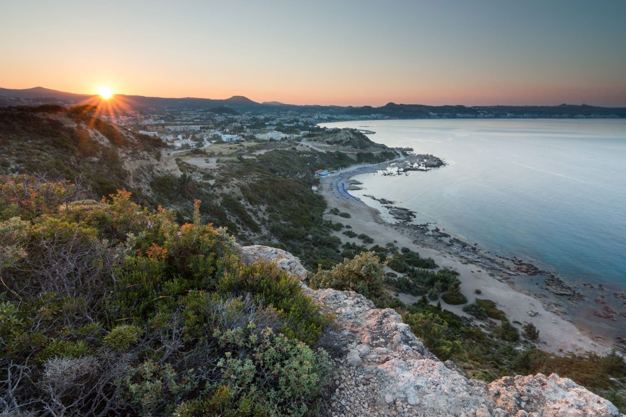 Faliraki Cliff Sunset - Greece Photography