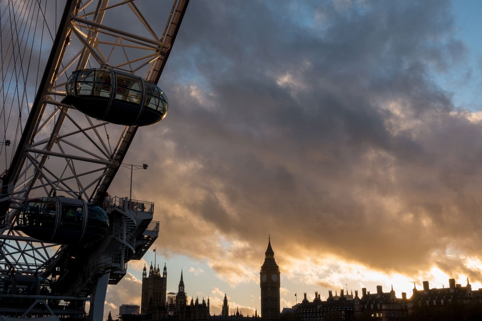 London Eye and Big Ben Sunset - London Photography