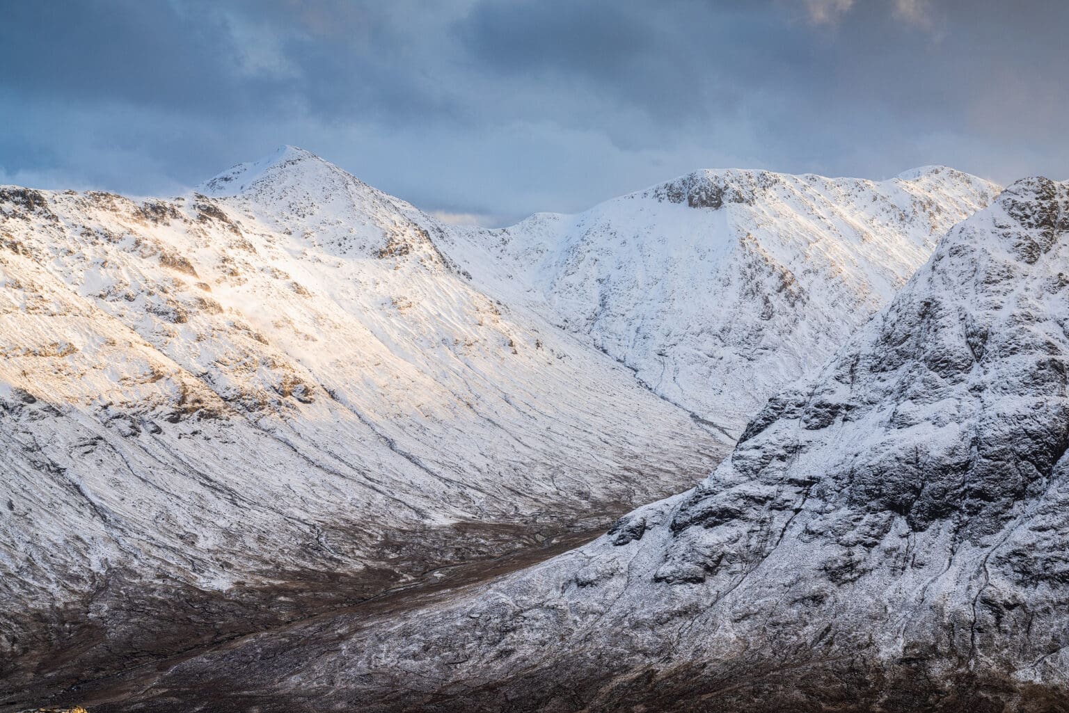 Looking towards Buachaille Etive Mor and Buachaille Etive Beag in Glencoe - Scotland Photography