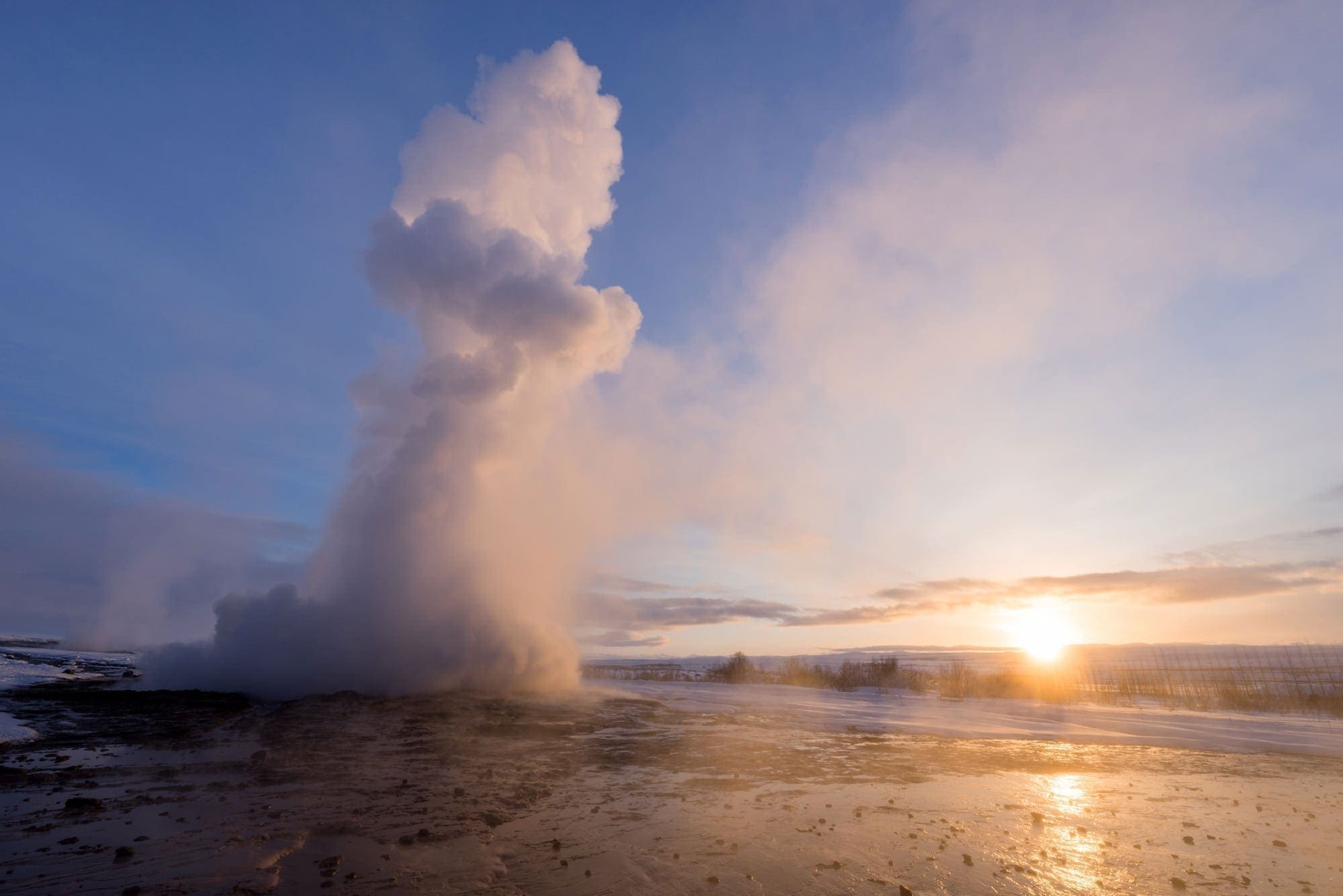 Strokkur Sunrise - Iceland Photography