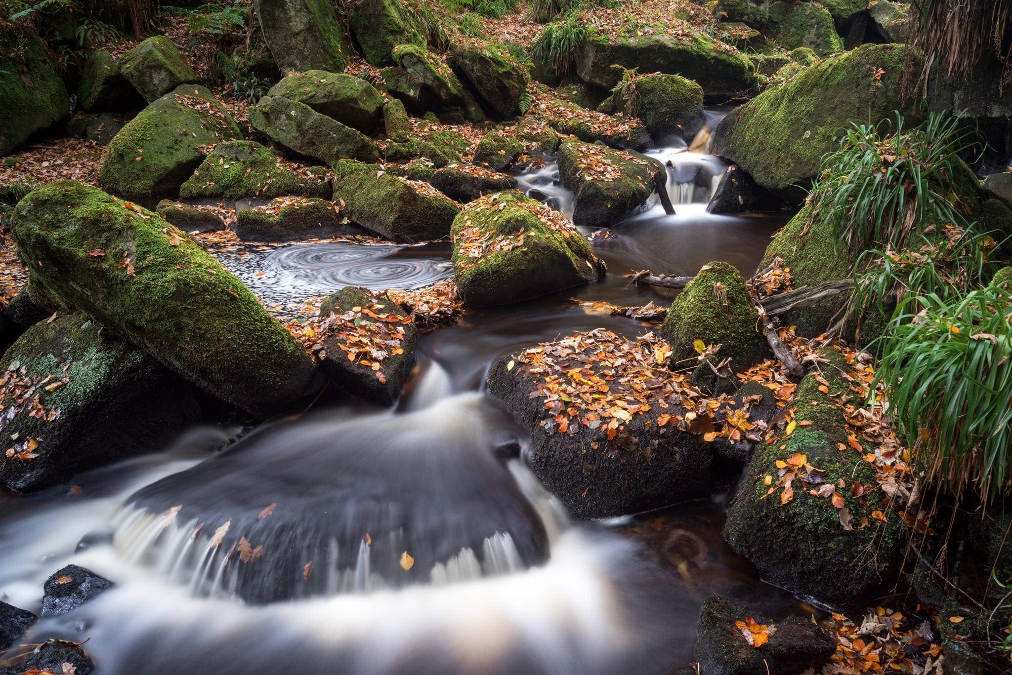 Padley Gorge Autumn Waterfall - Gritstone Edges Peak District Photography Workshop