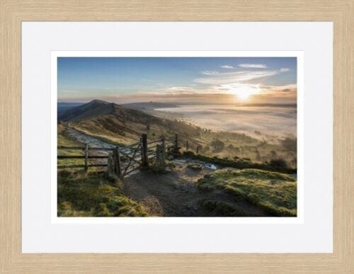 35mm Light Oak Framed Print Peak District