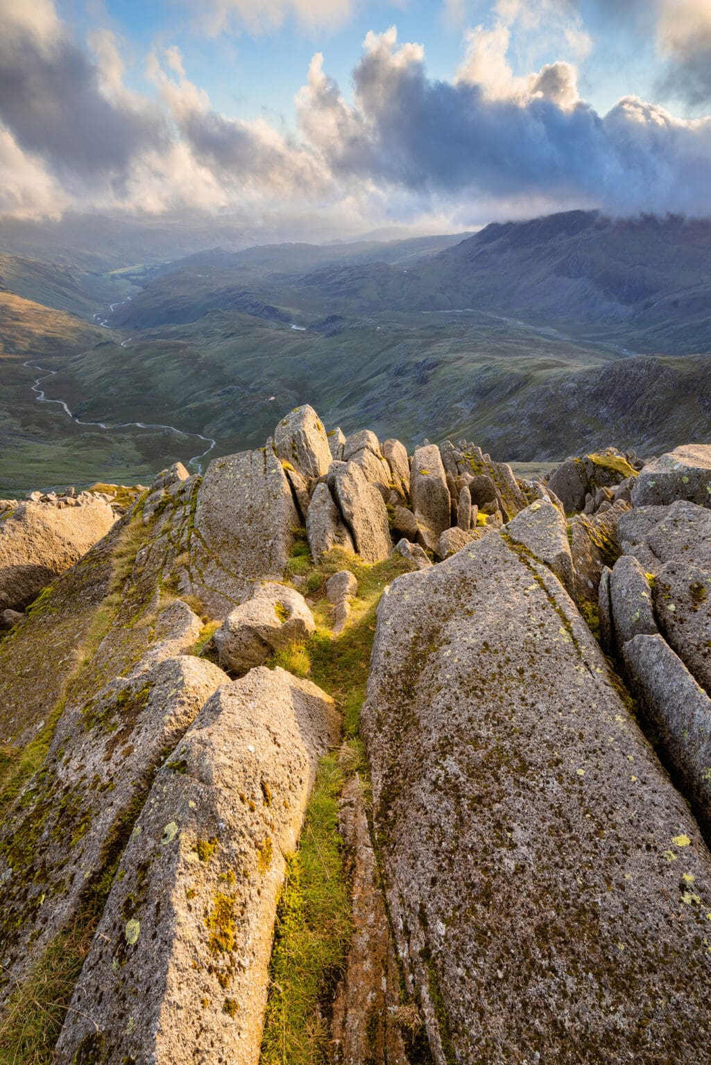 Bowfell Sunset Portrait - Lake District Photography