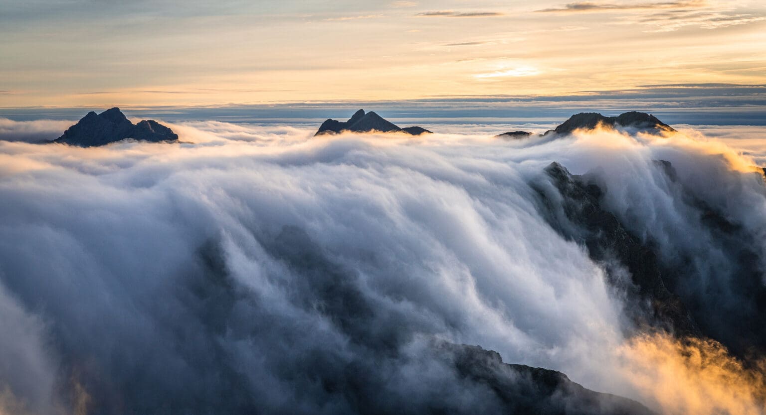 Sgurr Dearg and the In Pinn and Sgurr Alasdair Cloud Inversion - Isle of Skye - Scotland Photography