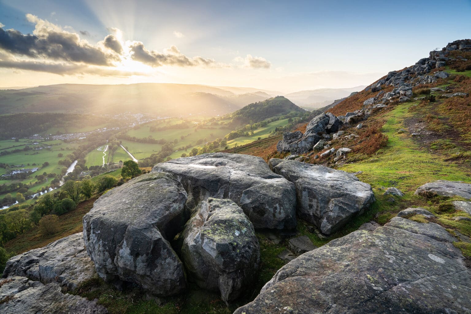 Trevor Rocks Sunset - Llangollen - Wales Landscape Photography