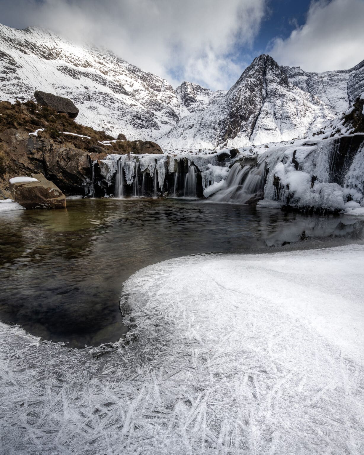 Fairys Pools Frozen Waterfalls on the Isle of Skye - Scotland Landscape Photography