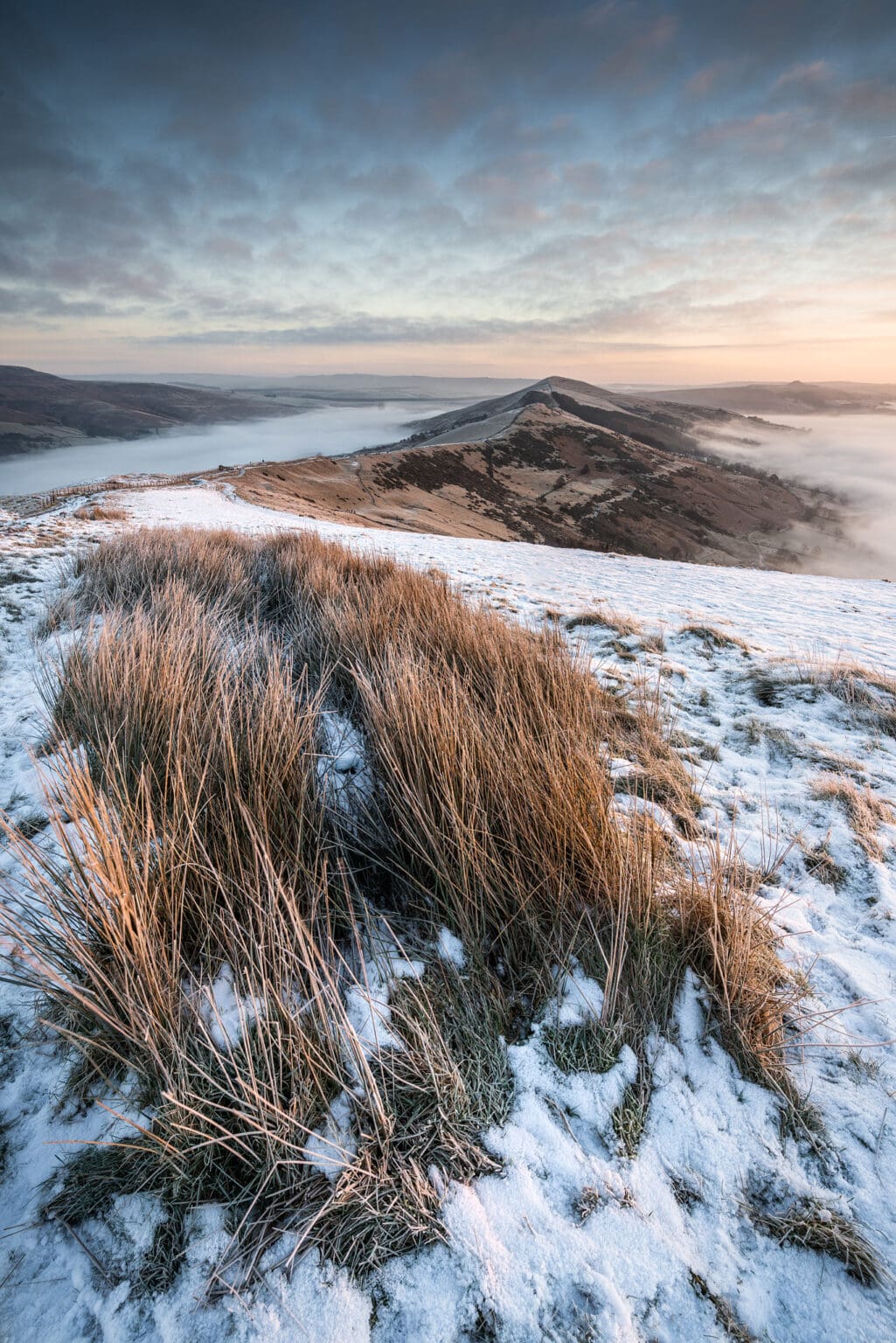 Mam Tor Snowy Inversion - Peak District Photography