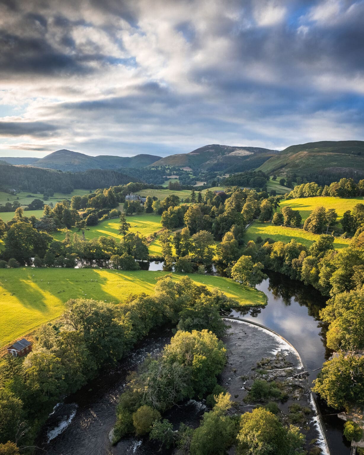 Horseshoe Falls Aerial - Llangollen Photography