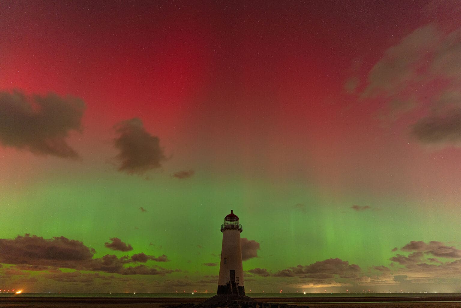 Talacre Lighthouse Aurora - Wales Landscape Photography